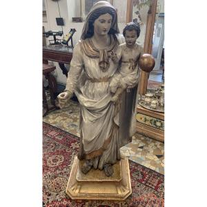 Statue "virgin And Child"  