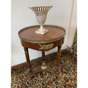 Marquetry Pedestral Table