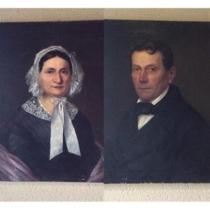 Pair Of Portraits, Portrait Of Lady, Portrait Of Man