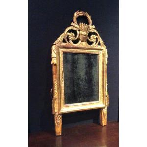 Small Louis XVI Style Gilded Wood Mirror