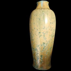 Pierrefonds - Large Stoneware Crystallization Vase, Signed, Art Deco Period