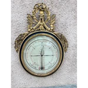 Barometer In Golden Wood