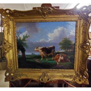 Painting Of A Cow In The Meadow