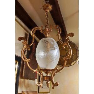 Brass And Glass Pendant Light