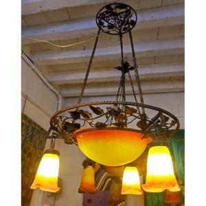 Glass Pate Chandelier