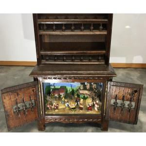 Nativity Scene In A Miniature Buffet