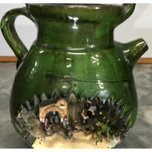Nativity Scene In A Green Pitcher
