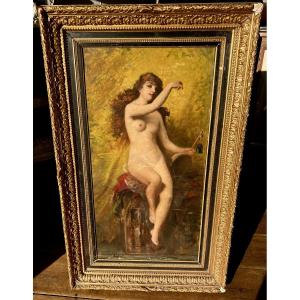Antique Painting Of A Nude Woman, Signed Gaston Gérard, Circa 1900