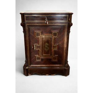Rosewood Marquette Safe With Coat Of Arms, Napoleon III Period