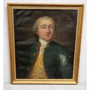 Antique Portrait Of A Gentleman From The 18th Century, French School