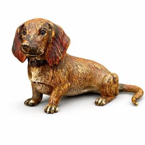 Old Bronze Of Vienne The Dachshund 1900 Animal Dog