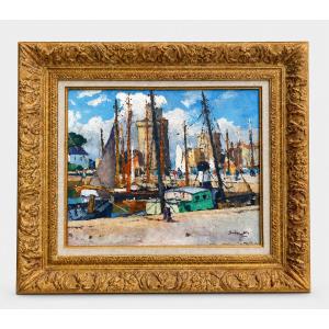 Painting Of The Port Of La Rochelle By Gaston Balande