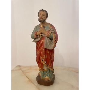 "saint Peter" Plaster Statue 19th Century