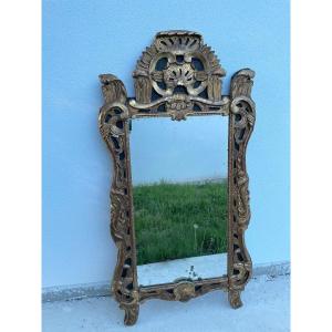 Large Louis XV Mirror In Carved And Gilded Wood From The 18th Century