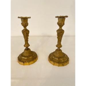 Pair Of Louis XV Bronze Candlesticks