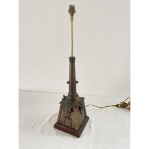 Bronze Lamp With Cannon Decor
