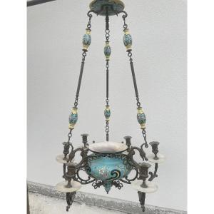 19th Century Earthenware And Bronze Chandelier