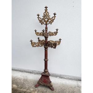 Carved Wooden Torch From The 19th Century 