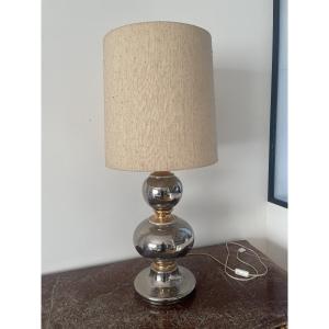 Large Silver Ceramic Lamp 