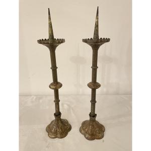 Pair Of Neo-gothic Style Candlesticks