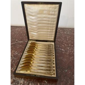 Twelve Silver Vermeil Spoons In The Regency Style