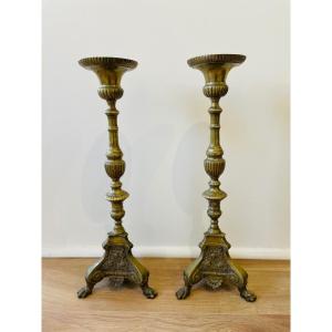 Pair Of Candlesticks End XVIII Eme