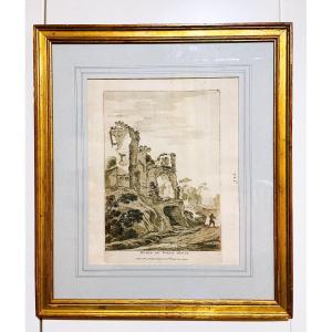Engraving Roma Ruins Of Maior Palace XVIIth