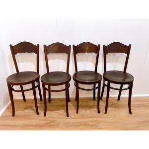 4 Bistro Chairs By Jacob & Josef Kohn 19th