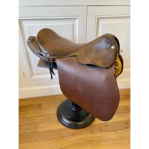 Hermes Signed Saddle Brown Leather