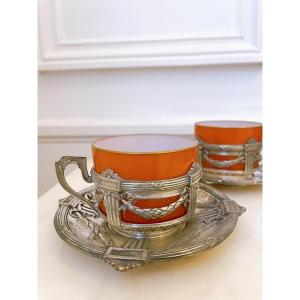 Pair Of Baccarat Gallia Crystal Cups
