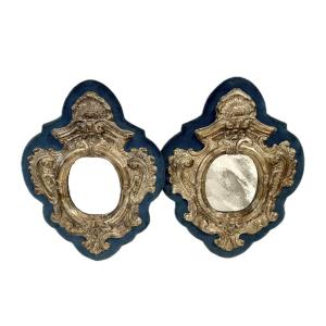 Pair Of Small Italian Mirrors From The Louis XV Period 