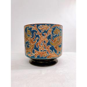 Longwy Dragon Planter, 19th Century