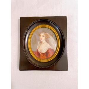 19th-century Oval Miniature Depicting A Young Woman