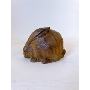 Wooden Rabbit Yokoyama Hakutei Japan 