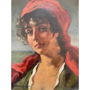Albert Küchler (copenhagen, 1803 - Rome, 1886) Portrait Young Woman