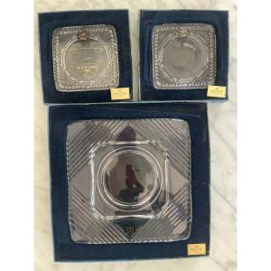 Saint-louis - Azur Model - Set Of 1 Pi Coaster And 1 Pair Of Square Carafe Coasters