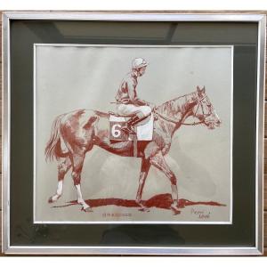 Pierre Leve (xx) Gracioso (portrait Of A Stallion) Pastel And White Chalk Highlights