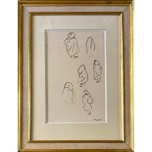 Albert Marquet (1875-1947), Oriental Characters, Algeria, Wash And Indian Ink