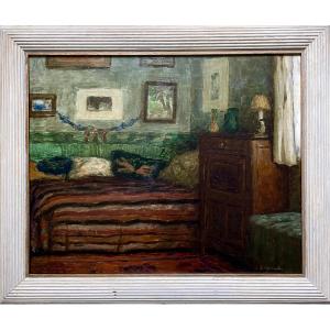 Pierre Laprade (1875-1931) Interior Of The Artist, Oil On Panel, Signed