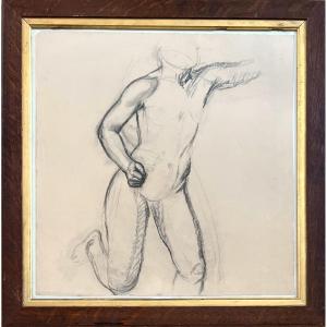 Maurice Denis (1870–1943) Study For *galatea* Or *the Pursuit*, Charcoal On Cream-colored Paper, 1908
