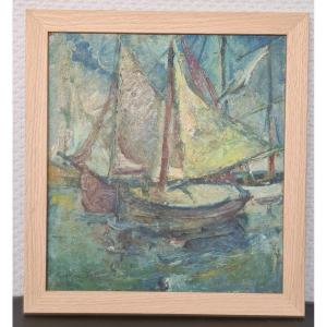 Georges Cyr - Honfleur - Oil On Hardboard