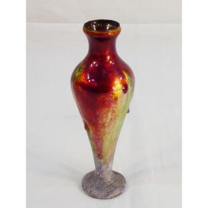 Camille Fauré Limoges Enamel Soliflore Vase