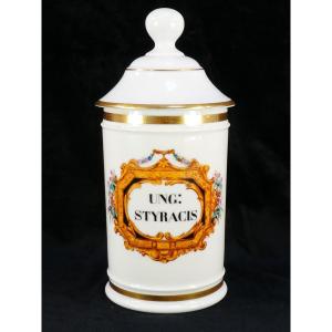 Paris Porcelain Pharmacy Jar "fontemoing & Peigney" Ung: Styracis