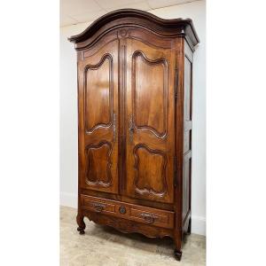 Large Louis XV Walnut Cabinet, 19th Century