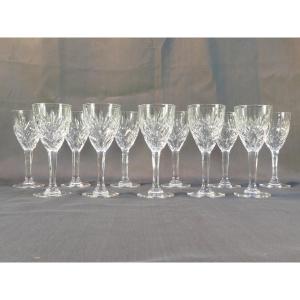 Cristal De Saint-louis 11 Port Glasses Chantilly Model 14 Cm