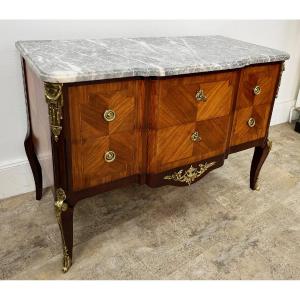 Transitional Style Marquetry Commode Stamped Francois Daidé