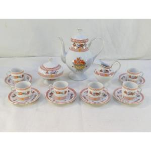 Bernardaud Limoges Porcelain Coffee Service, Fou-tcheou Pattern
