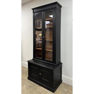 Buffet/bookcase/cabinet Of Curiosities In Black Painted Walnut, 2.40m
