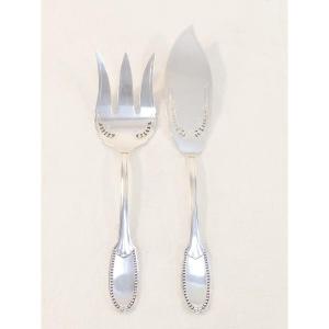 Solid Silver 950 Fish Service Cutlery Louis Coignet