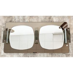 Large Vintage 70s Double Glazed Mirror